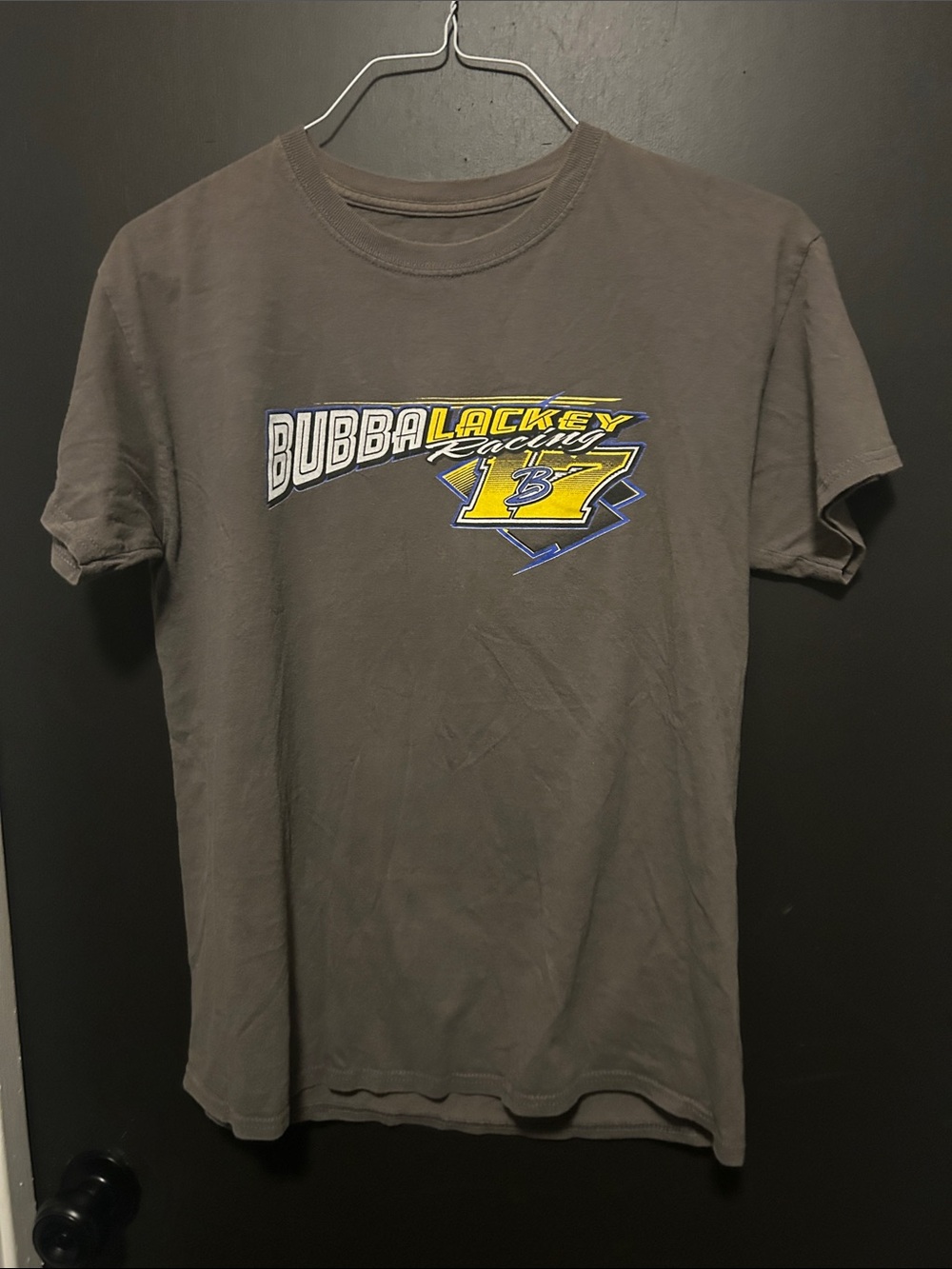 Gildan Gray Bubba Lackey Racing Graphic Tee